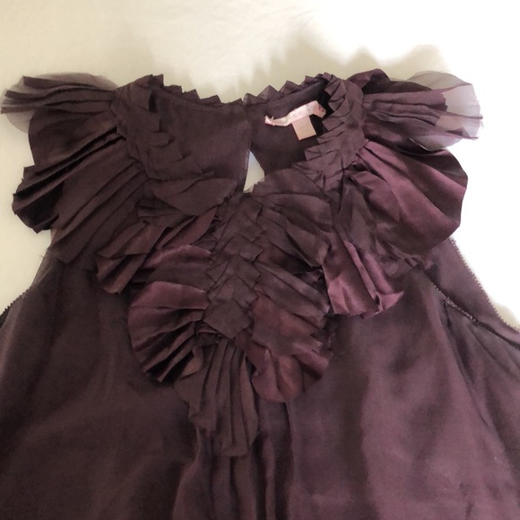 Rebecca Taylor Pleated Ruffle Neck Blouse - Picture 3 of 12